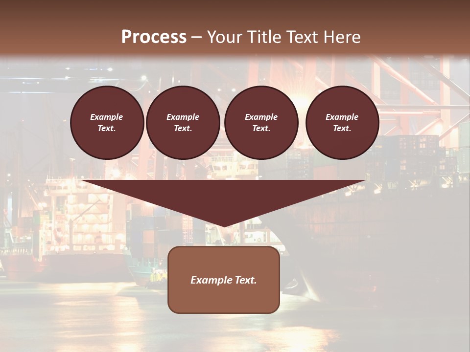 A Large Cargo Ship In A Harbor At Night PowerPoint Template