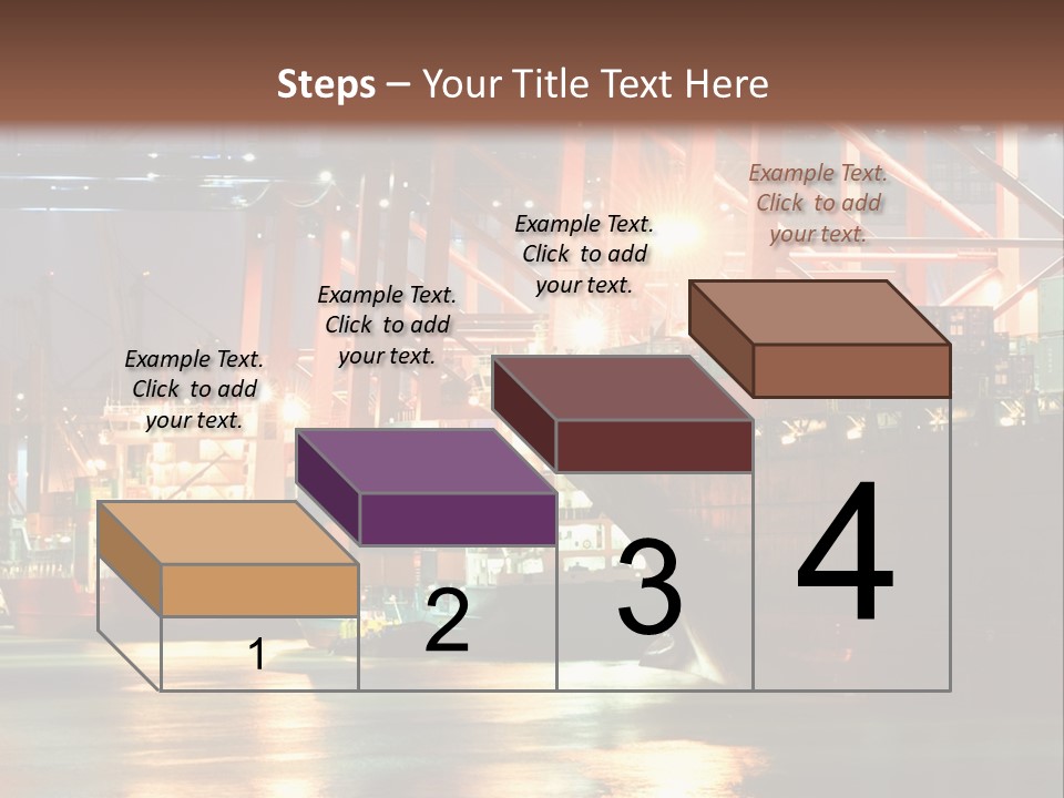 A Large Cargo Ship In A Harbor At Night PowerPoint Template