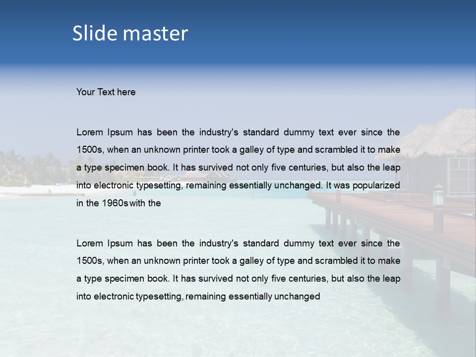 Lagoon Maldives Tan PowerPoint Template