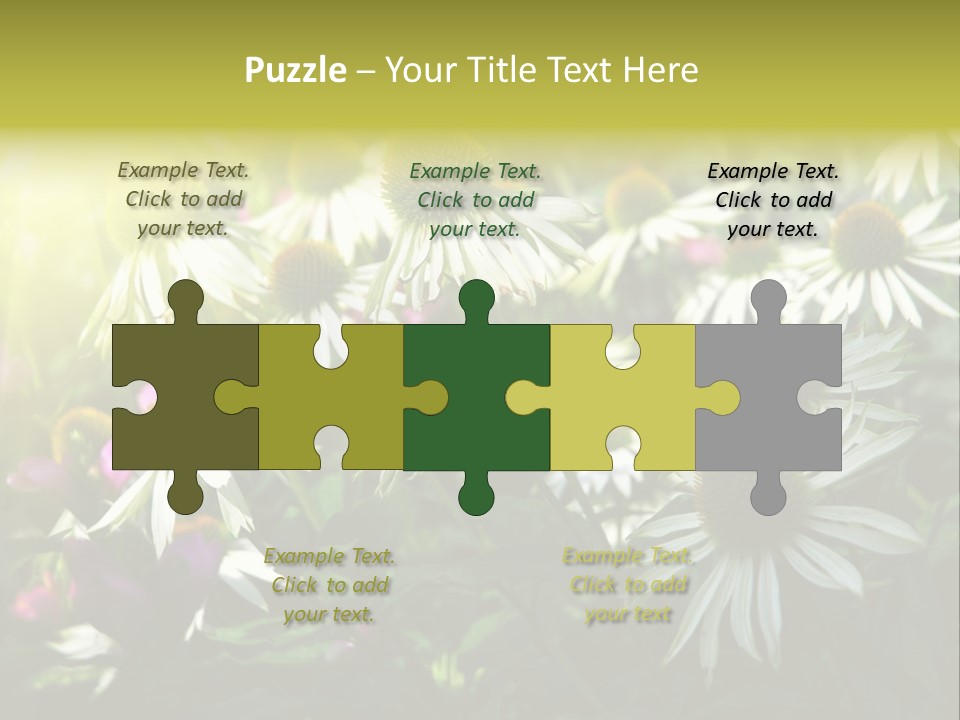 Foliage Blossoms White PowerPoint Template