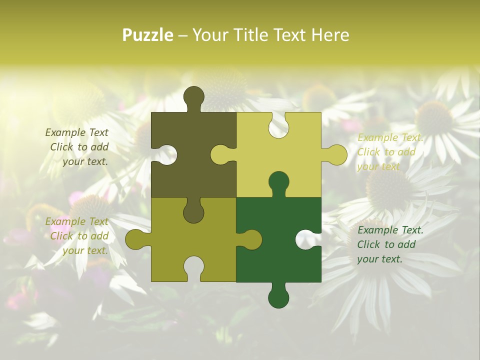 Foliage Blossoms White PowerPoint Template