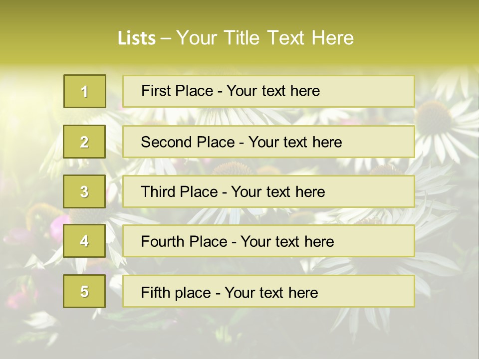 Foliage Blossoms White PowerPoint Template