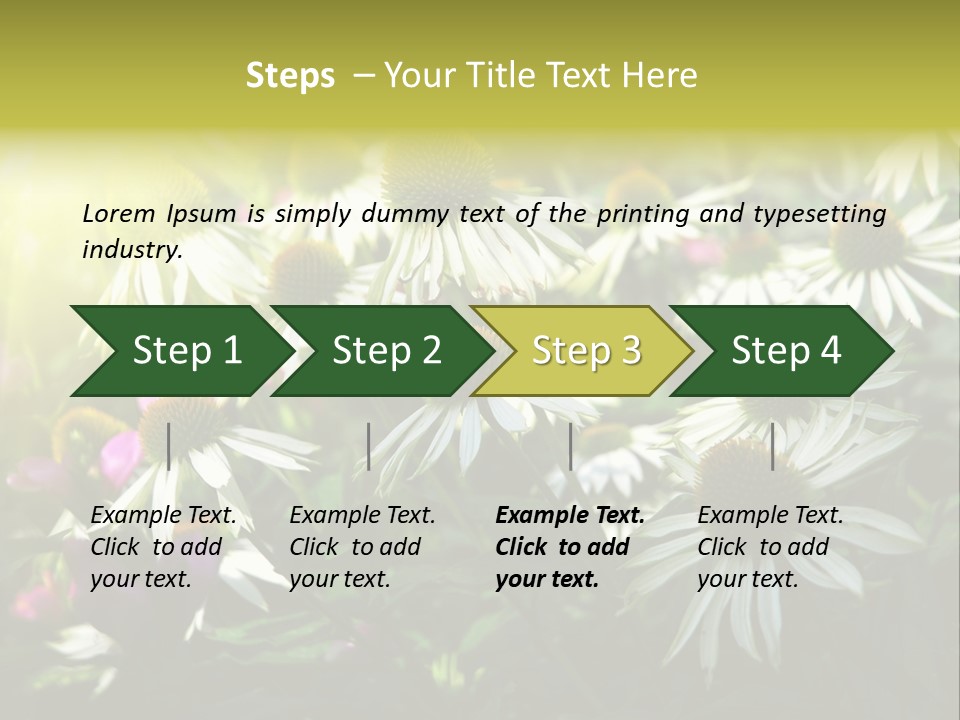 Foliage Blossoms White PowerPoint Template