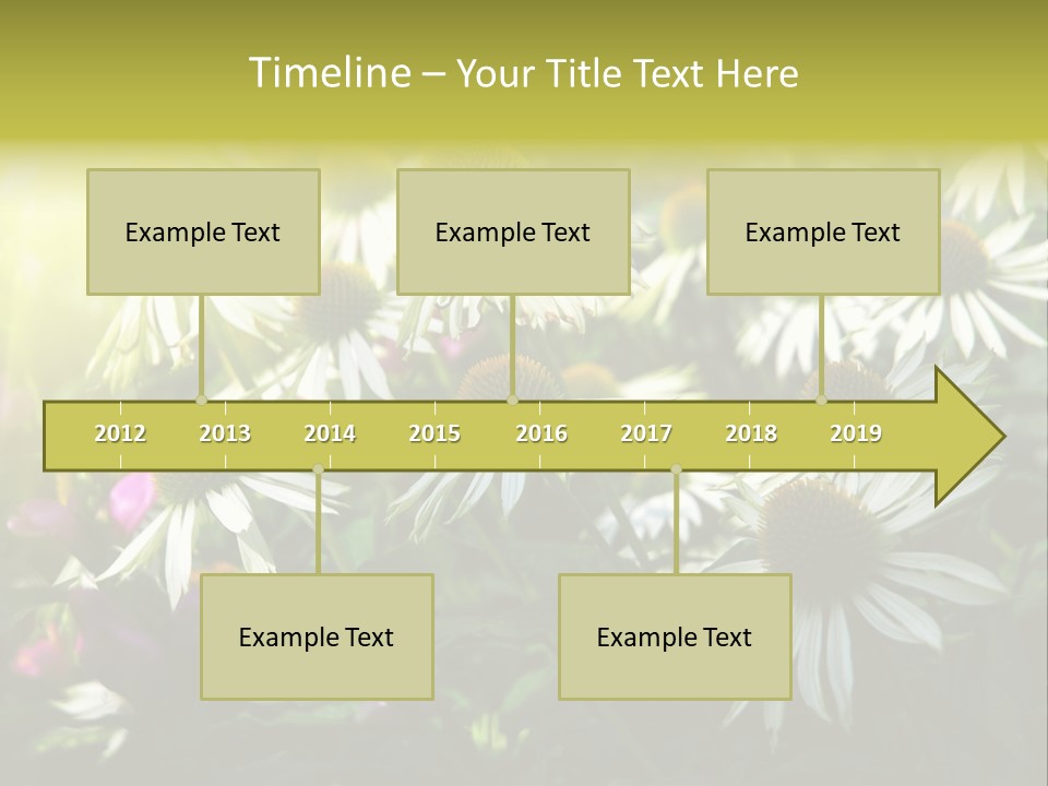 Foliage Blossoms White PowerPoint Template