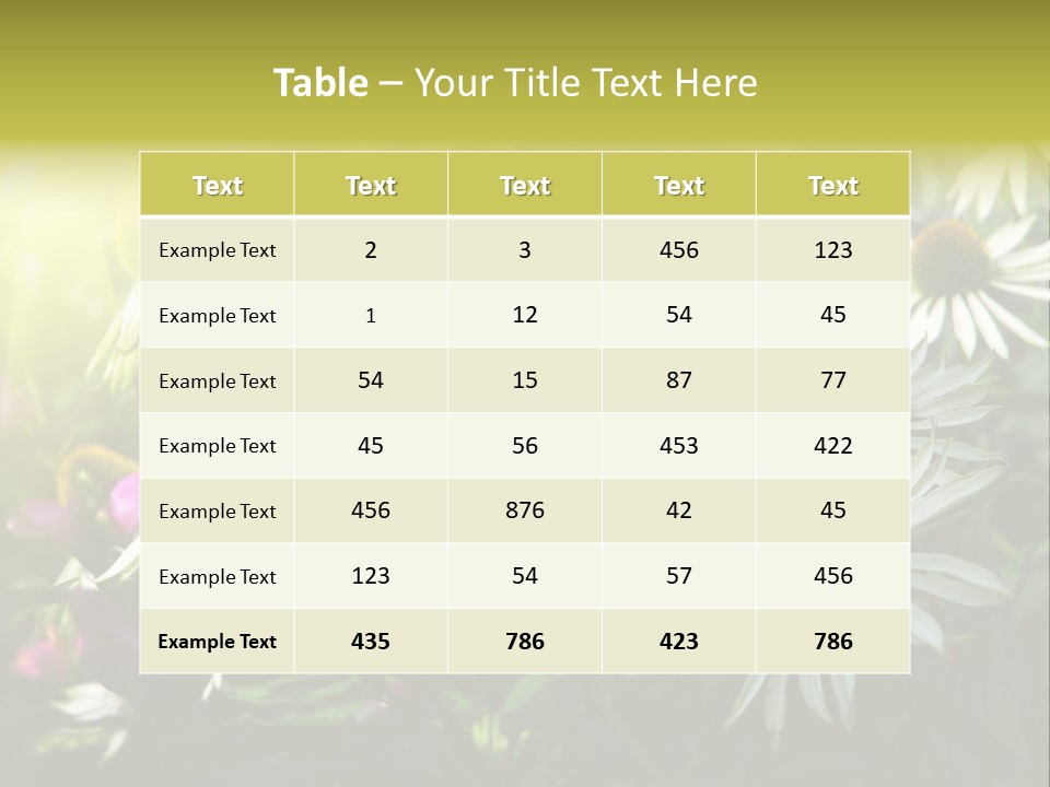 Foliage Blossoms White PowerPoint Template