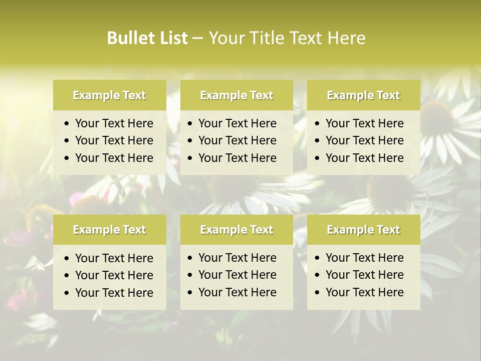 Foliage Blossoms White PowerPoint Template