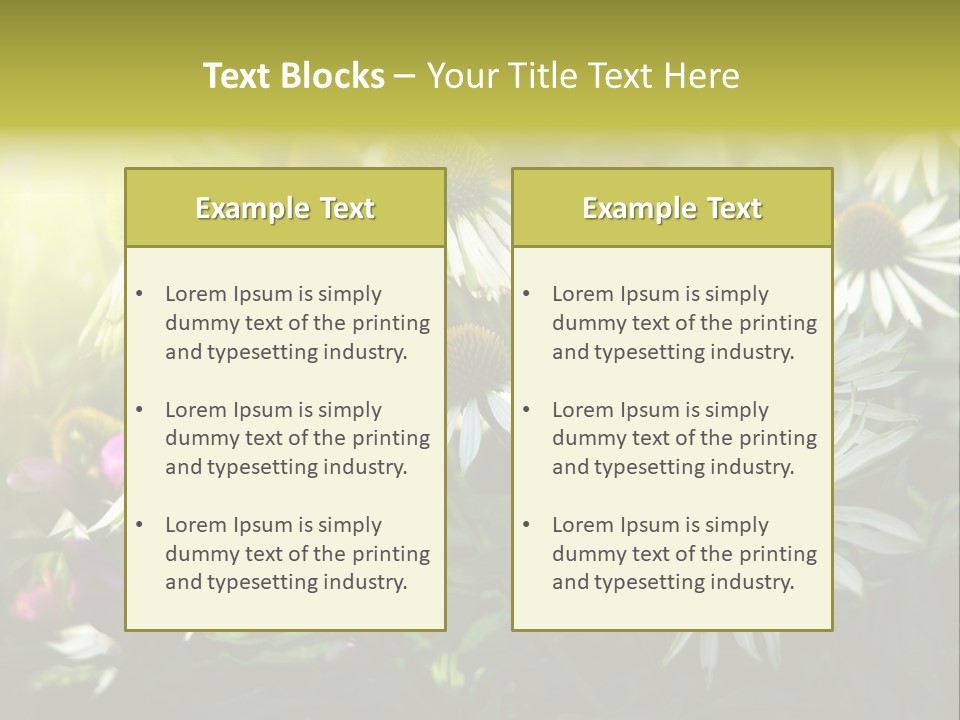 Foliage Blossoms White PowerPoint Template