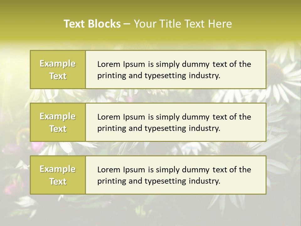 Foliage Blossoms White PowerPoint Template