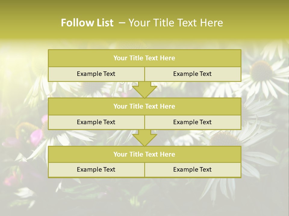 Foliage Blossoms White PowerPoint Template