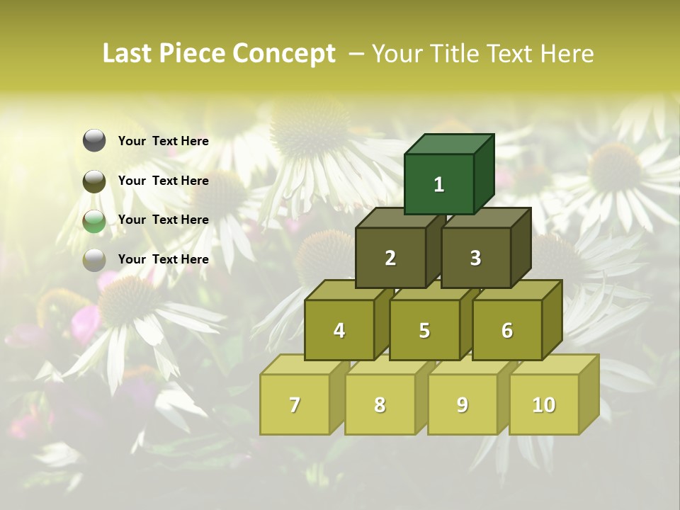 Foliage Blossoms White PowerPoint Template