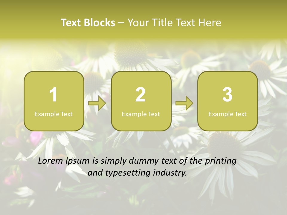 Foliage Blossoms White PowerPoint Template