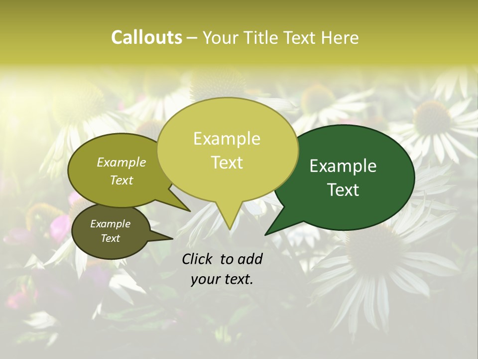 Foliage Blossoms White PowerPoint Template