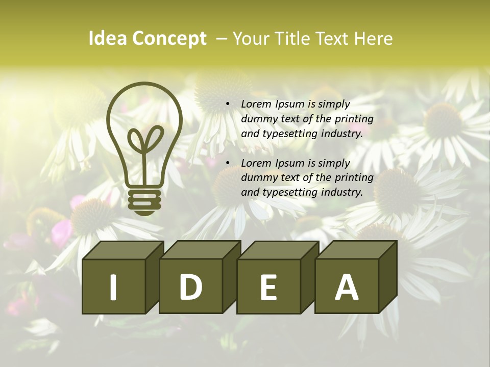 Foliage Blossoms White PowerPoint Template