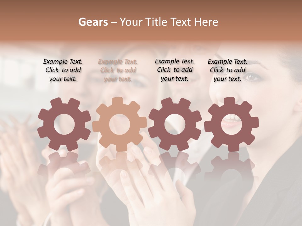 A Group Of Business People Applauding For A Presentation PowerPoint Template