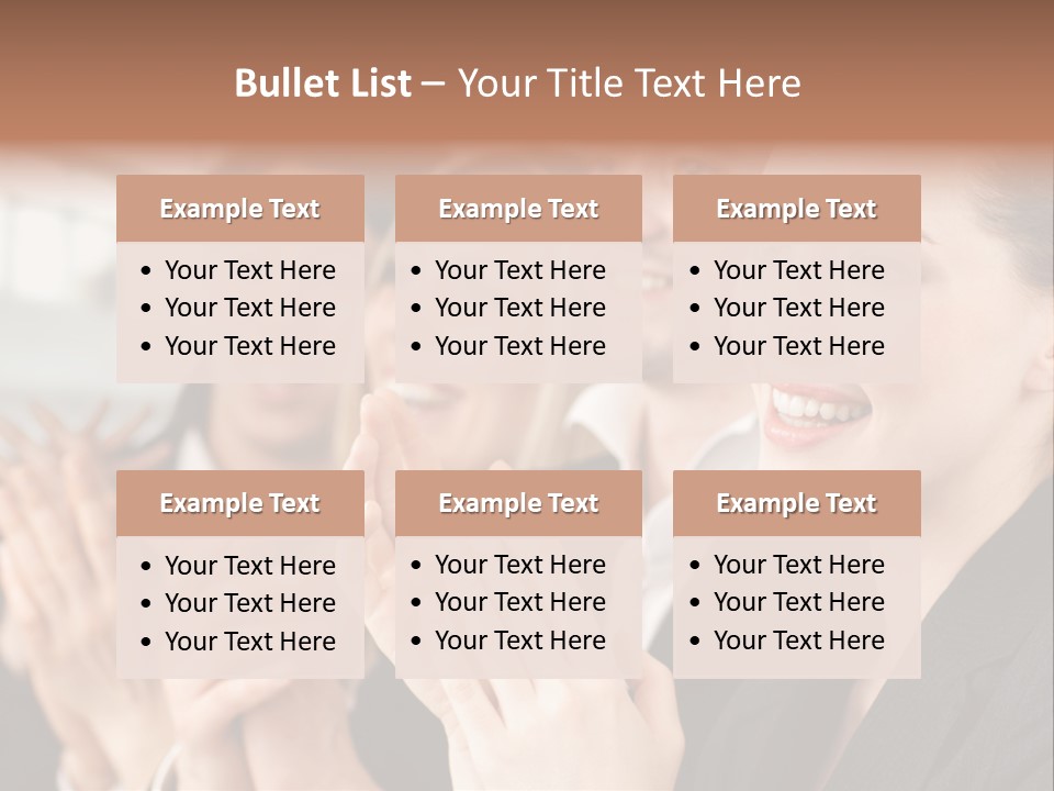 A Group Of Business People Applauding For A Presentation PowerPoint Template