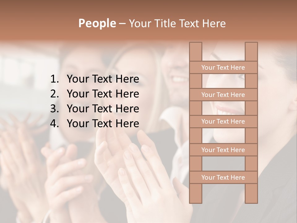 A Group Of Business People Applauding For A Presentation PowerPoint Template