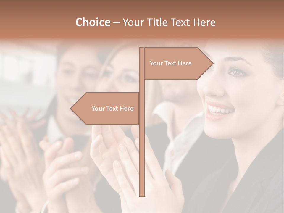 A Group Of Business People Applauding For A Presentation PowerPoint Template