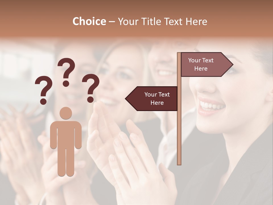 A Group Of Business People Applauding For A Presentation PowerPoint Template