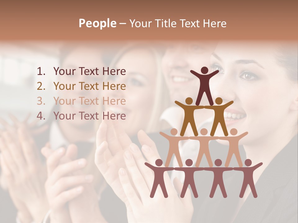 A Group Of Business People Applauding For A Presentation PowerPoint Template