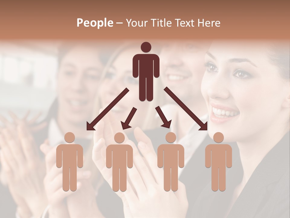 A Group Of Business People Applauding For A Presentation PowerPoint Template