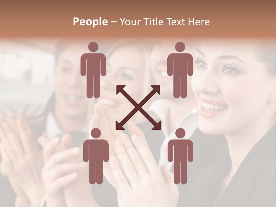 A Group Of Business People Applauding For A Presentation PowerPoint Template