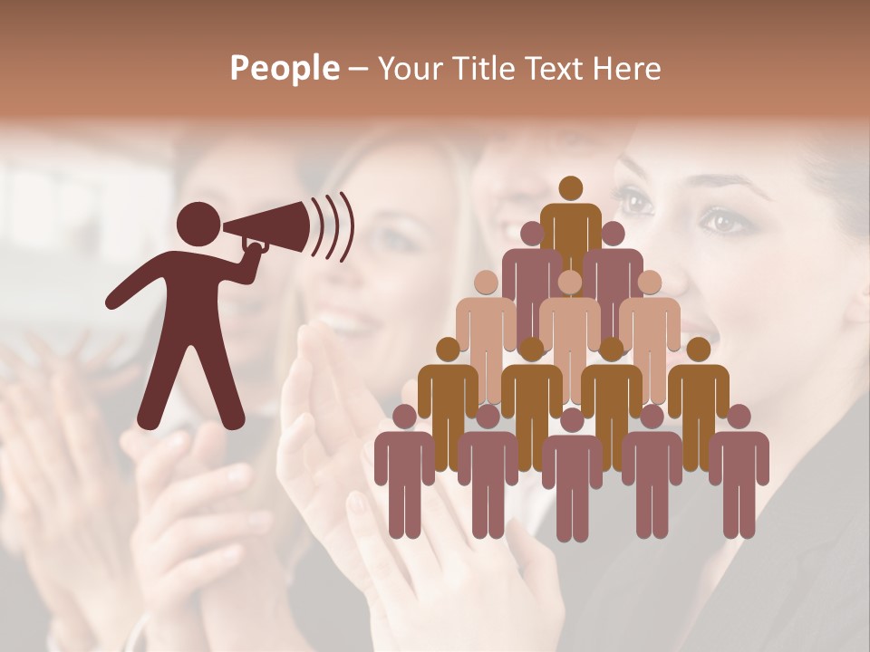 A Group Of Business People Applauding For A Presentation PowerPoint Template