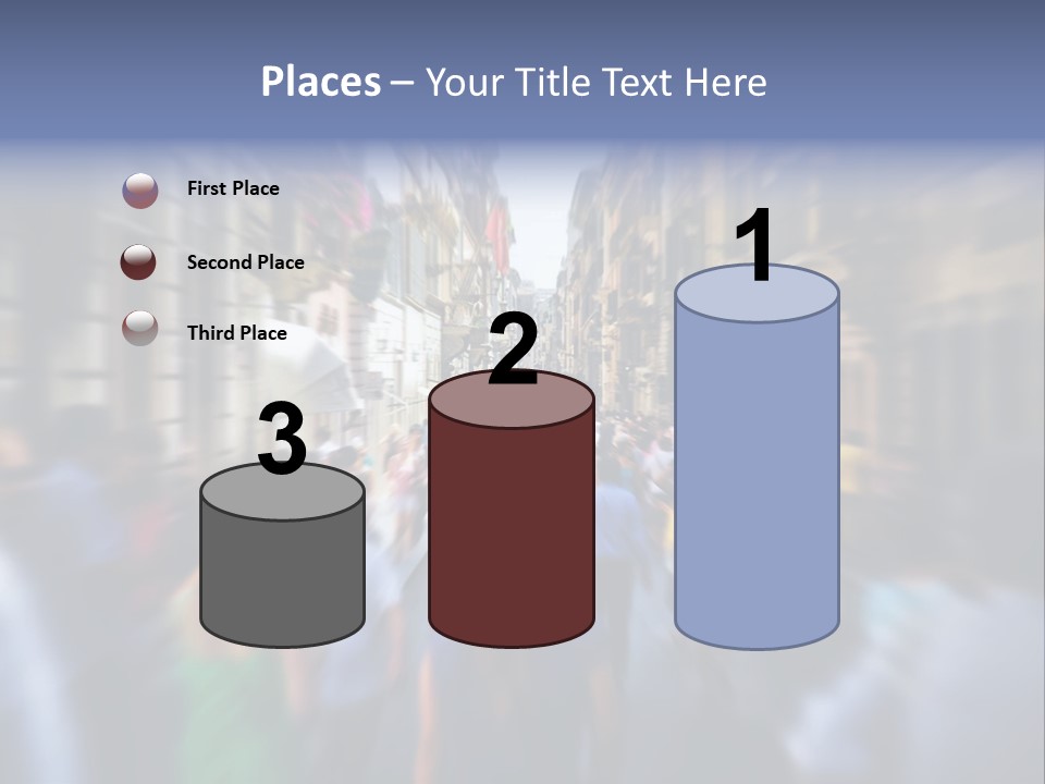 A Large Group Of People Walking Down A Street PowerPoint Template