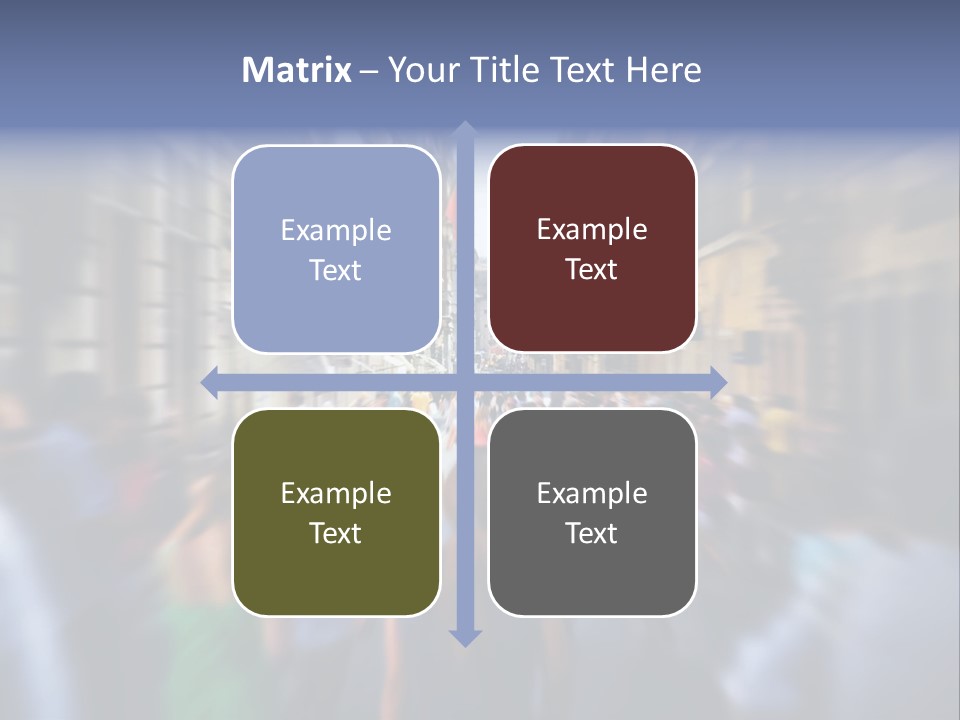 A Large Group Of People Walking Down A Street PowerPoint Template