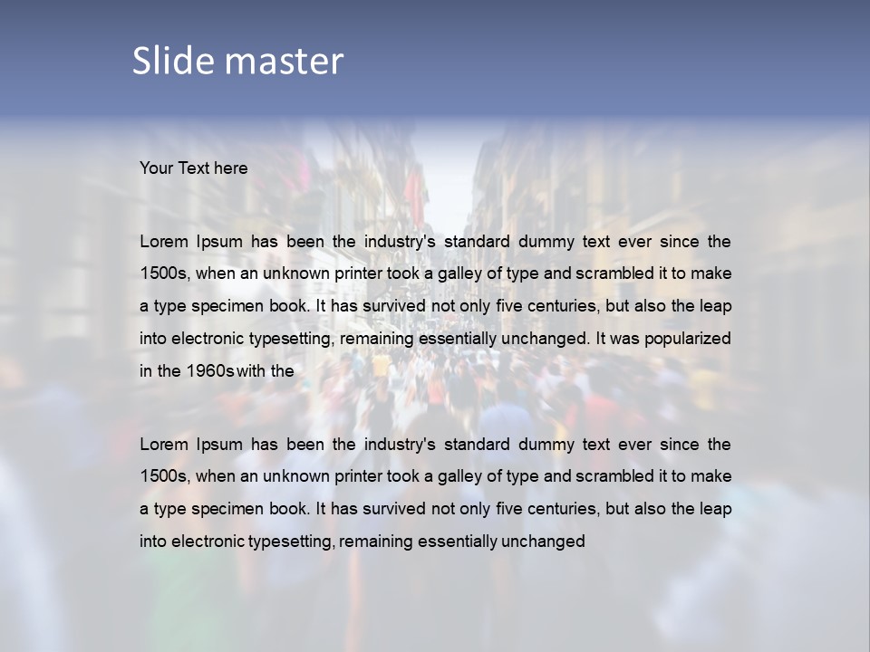 A Large Group Of People Walking Down A Street PowerPoint Template