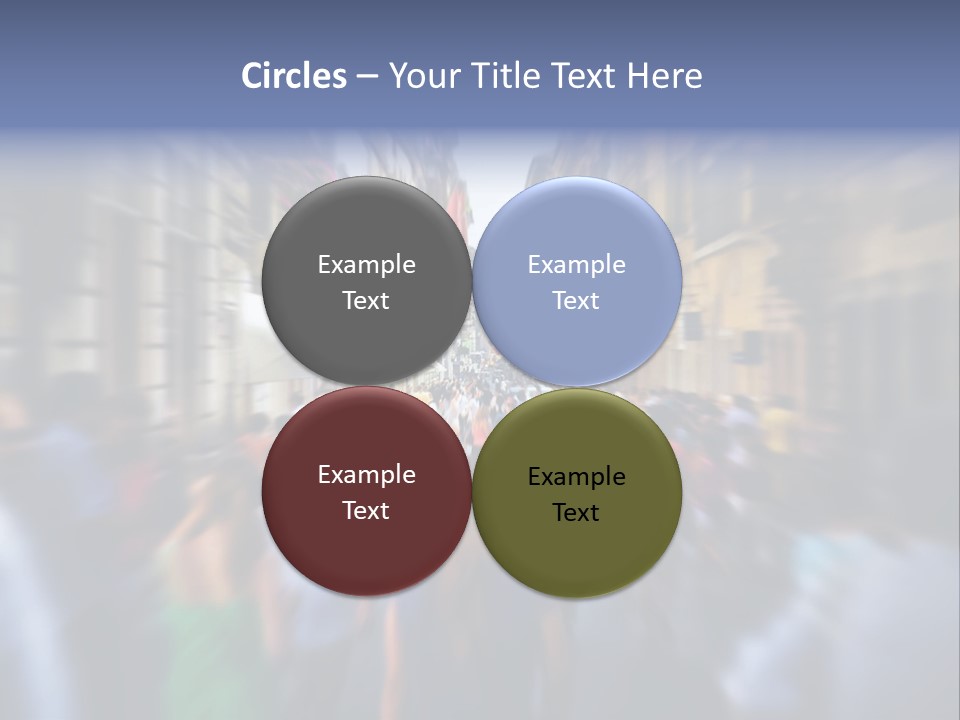 A Large Group Of People Walking Down A Street PowerPoint Template