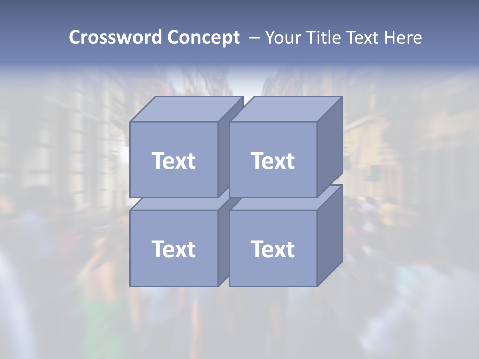 A Large Group Of People Walking Down A Street PowerPoint Template
