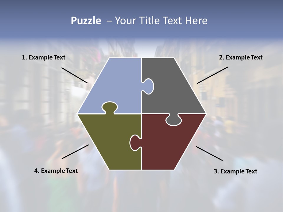 A Large Group Of People Walking Down A Street PowerPoint Template