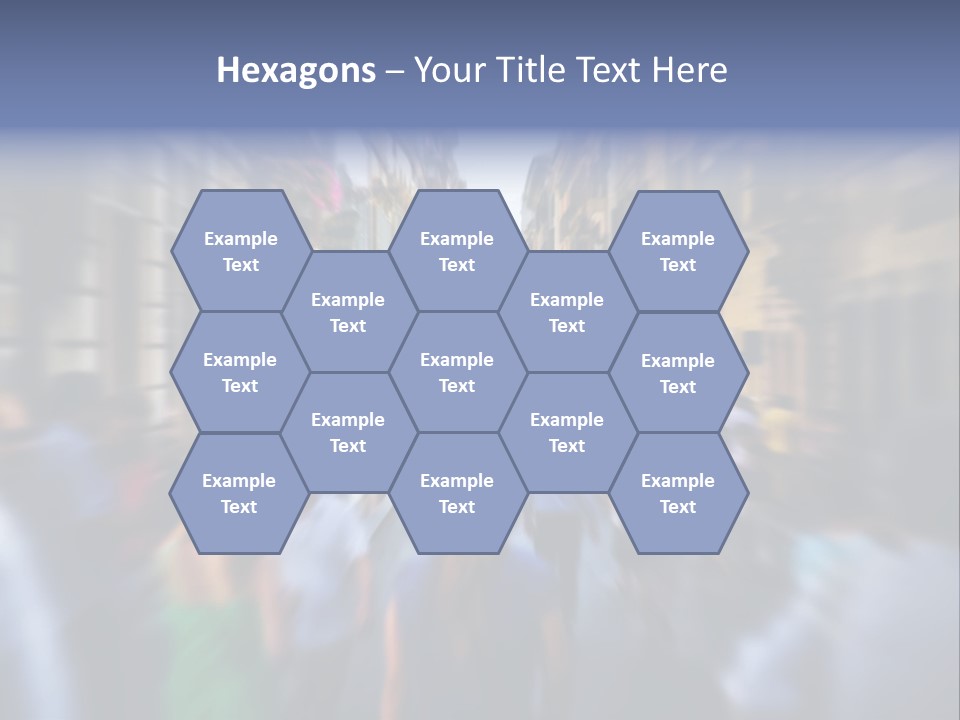 A Large Group Of People Walking Down A Street PowerPoint Template