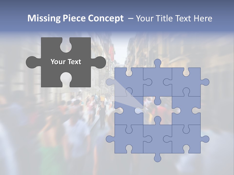 A Large Group Of People Walking Down A Street PowerPoint Template