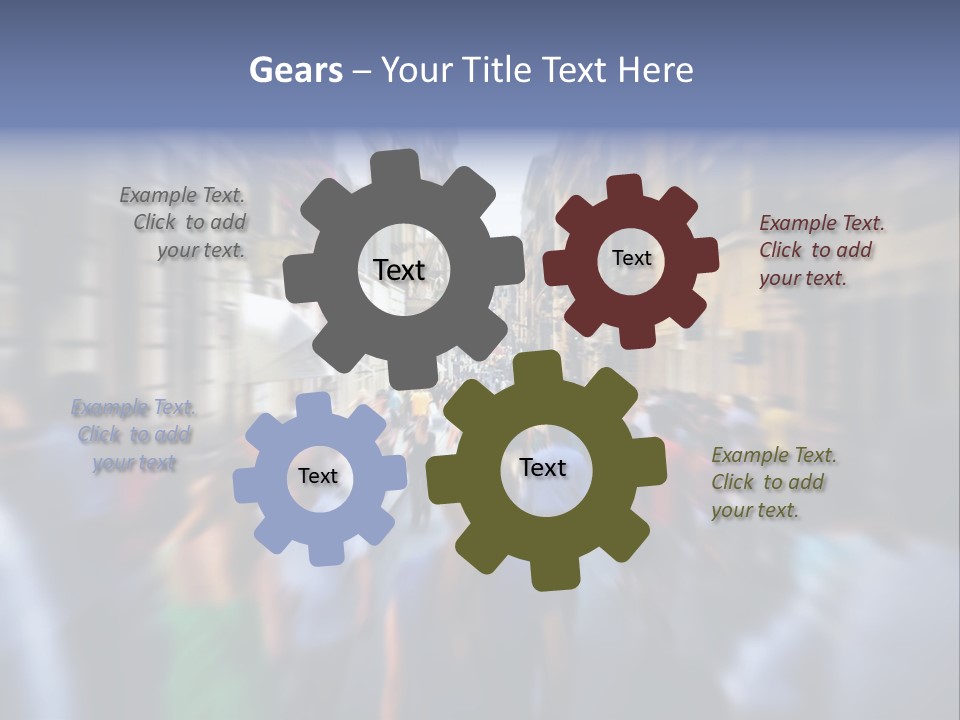 A Large Group Of People Walking Down A Street PowerPoint Template