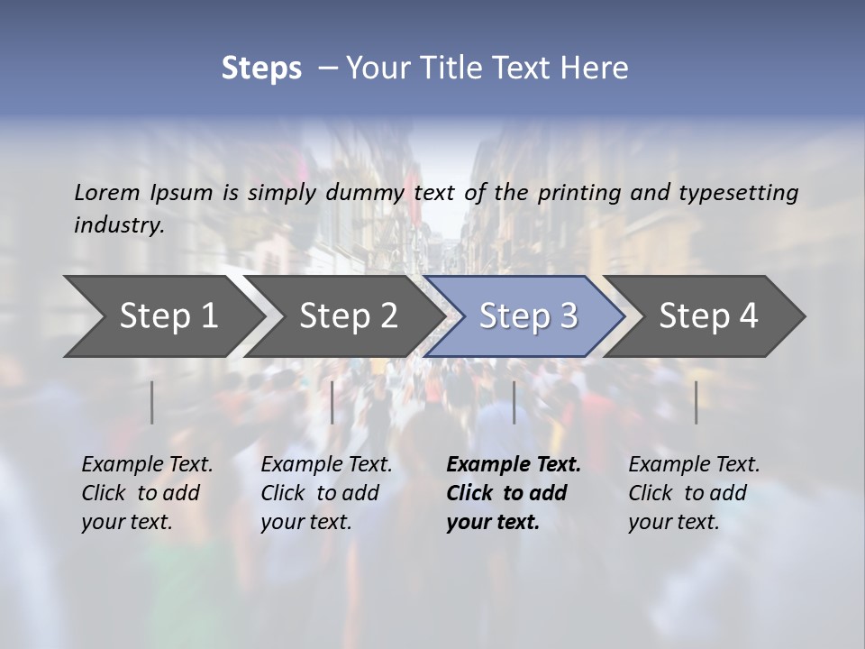 A Large Group Of People Walking Down A Street PowerPoint Template