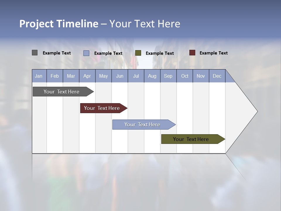 A Large Group Of People Walking Down A Street PowerPoint Template