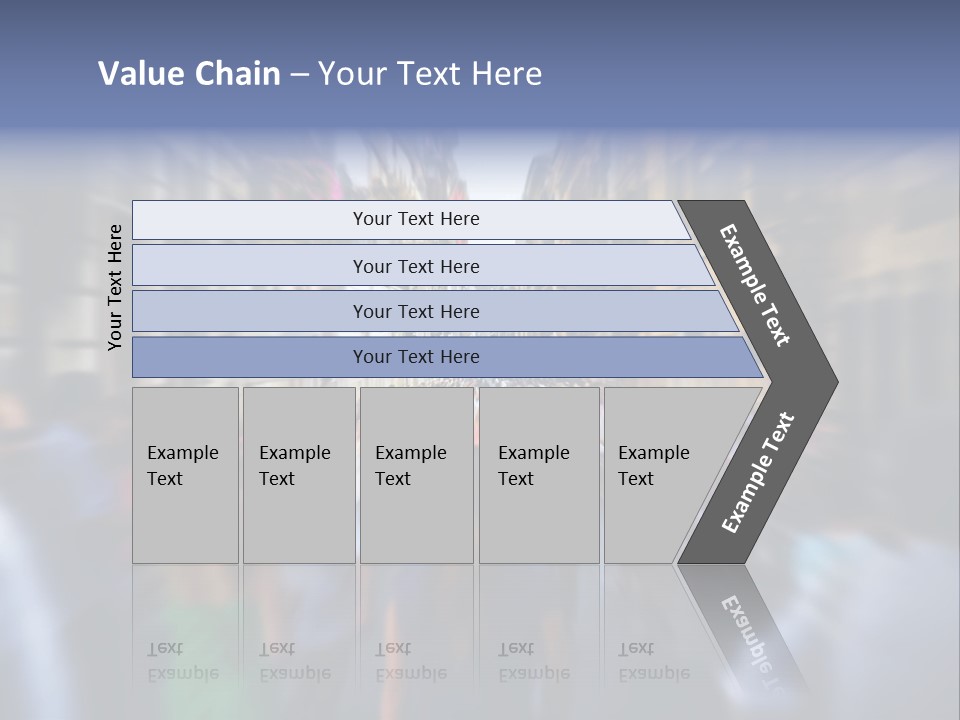 A Large Group Of People Walking Down A Street PowerPoint Template