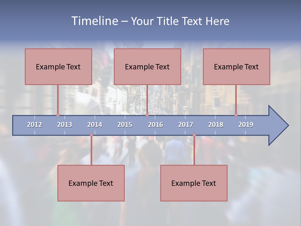 A Large Group Of People Walking Down A Street PowerPoint Template