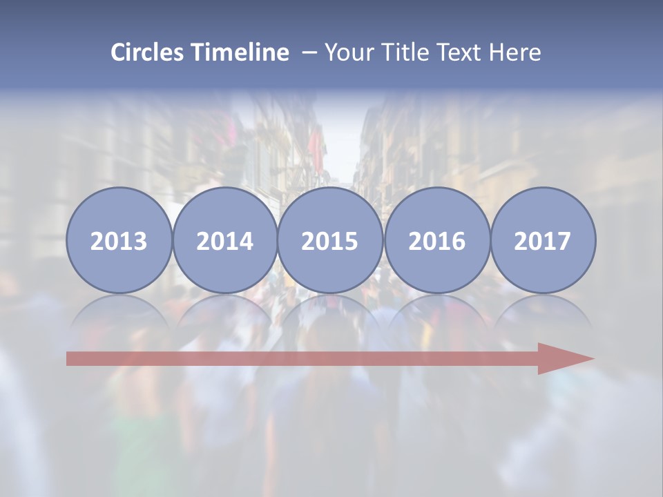 A Large Group Of People Walking Down A Street PowerPoint Template