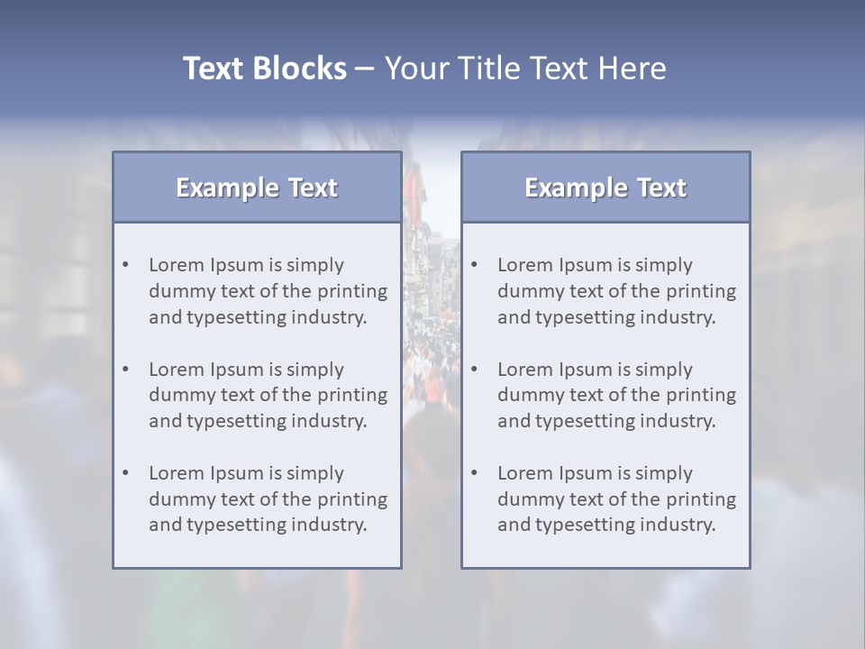 A Large Group Of People Walking Down A Street PowerPoint Template