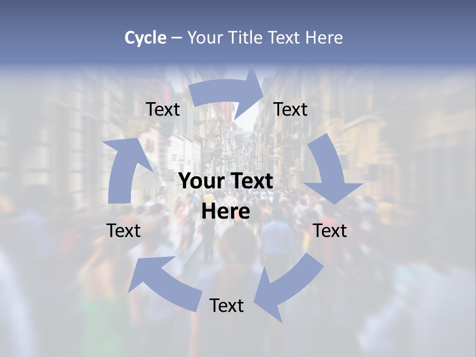 A Large Group Of People Walking Down A Street PowerPoint Template