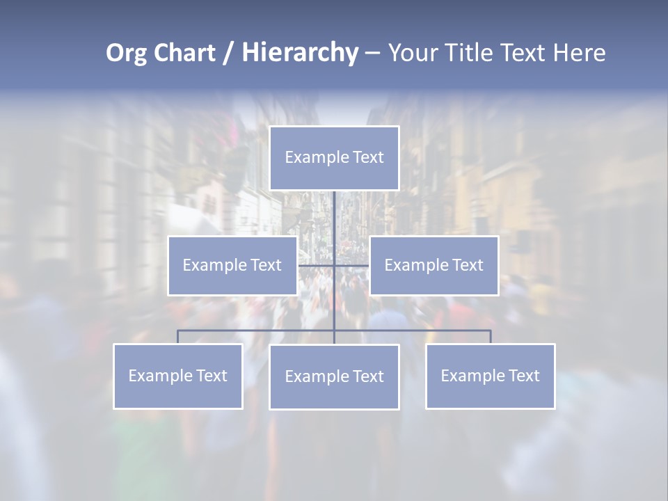 A Large Group Of People Walking Down A Street PowerPoint Template