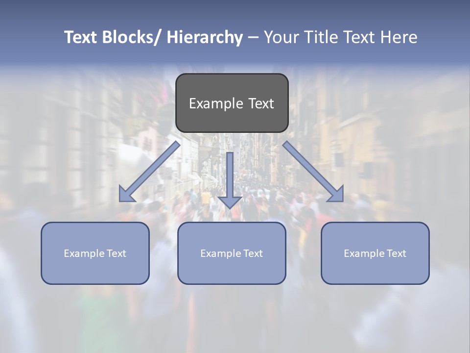 A Large Group Of People Walking Down A Street PowerPoint Template