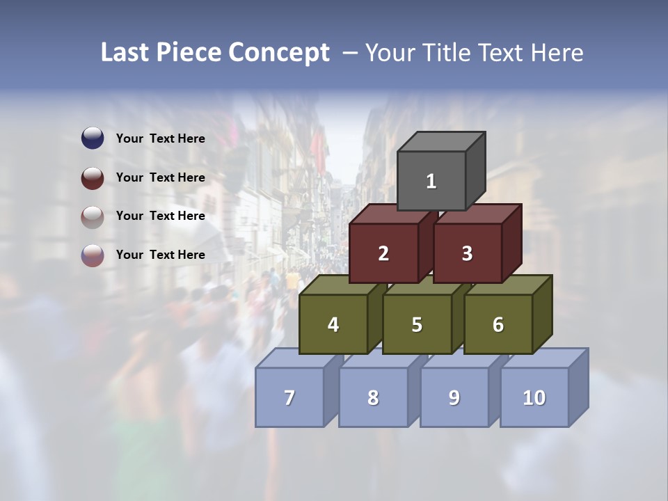 A Large Group Of People Walking Down A Street PowerPoint Template