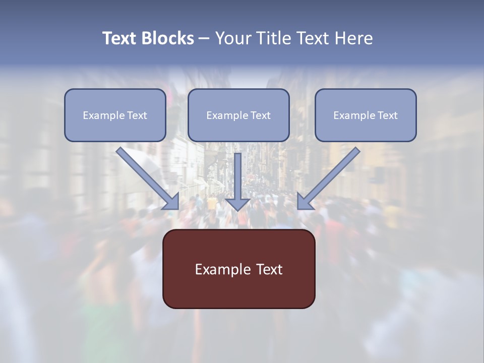 A Large Group Of People Walking Down A Street PowerPoint Template