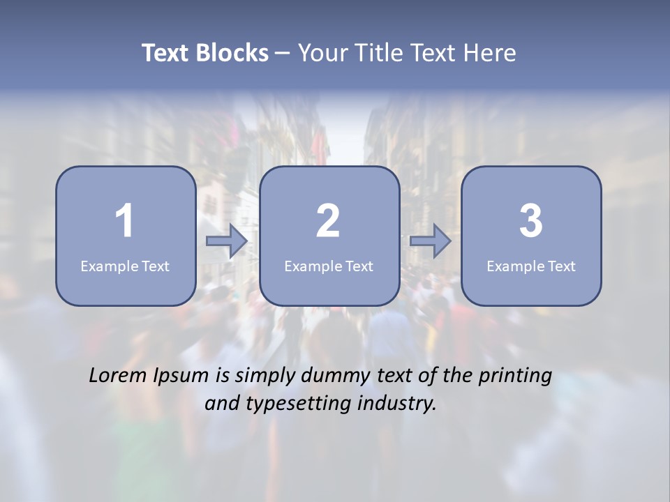 A Large Group Of People Walking Down A Street PowerPoint Template