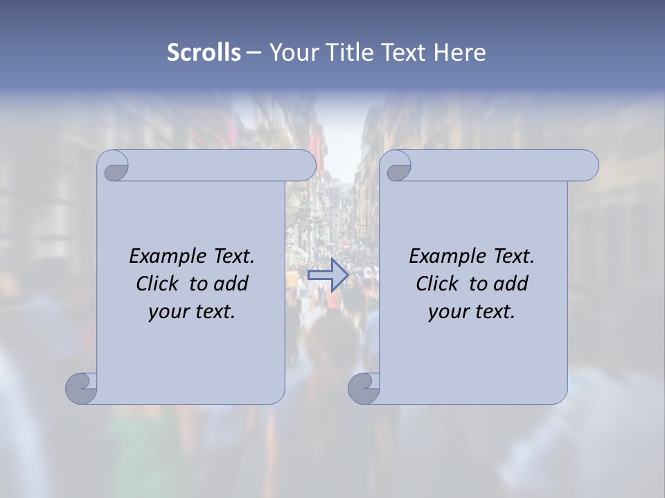 A Large Group Of People Walking Down A Street PowerPoint Template