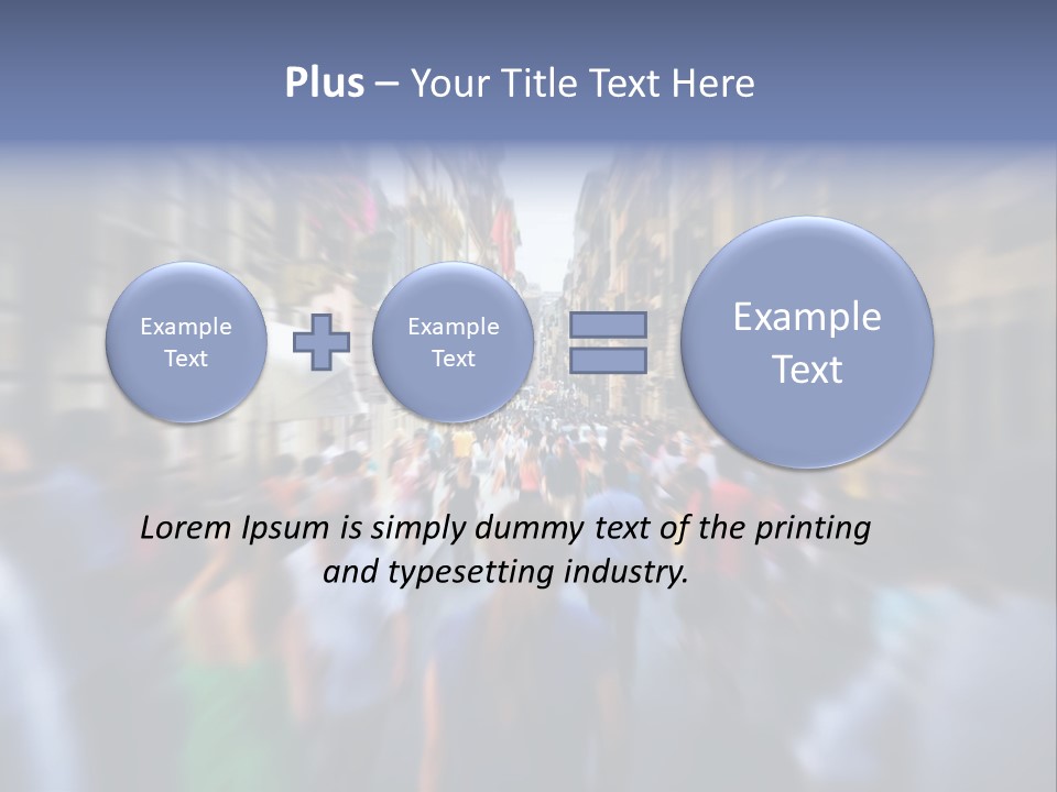 A Large Group Of People Walking Down A Street PowerPoint Template