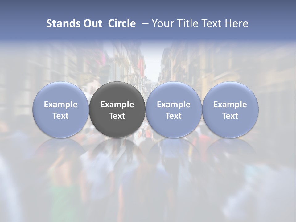 A Large Group Of People Walking Down A Street PowerPoint Template